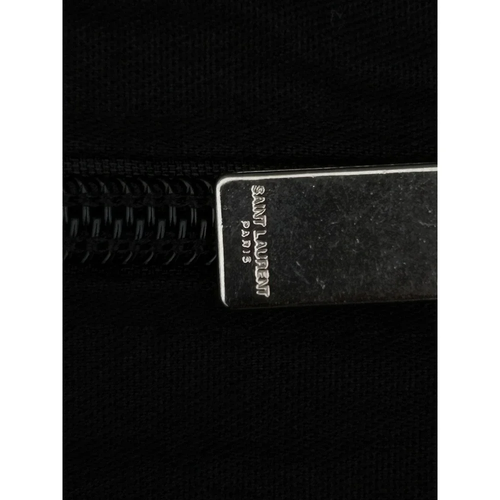 Saint Laurent Paris Black Cotton Canvas Suit Garment Travel Bag Logo 46 Inch